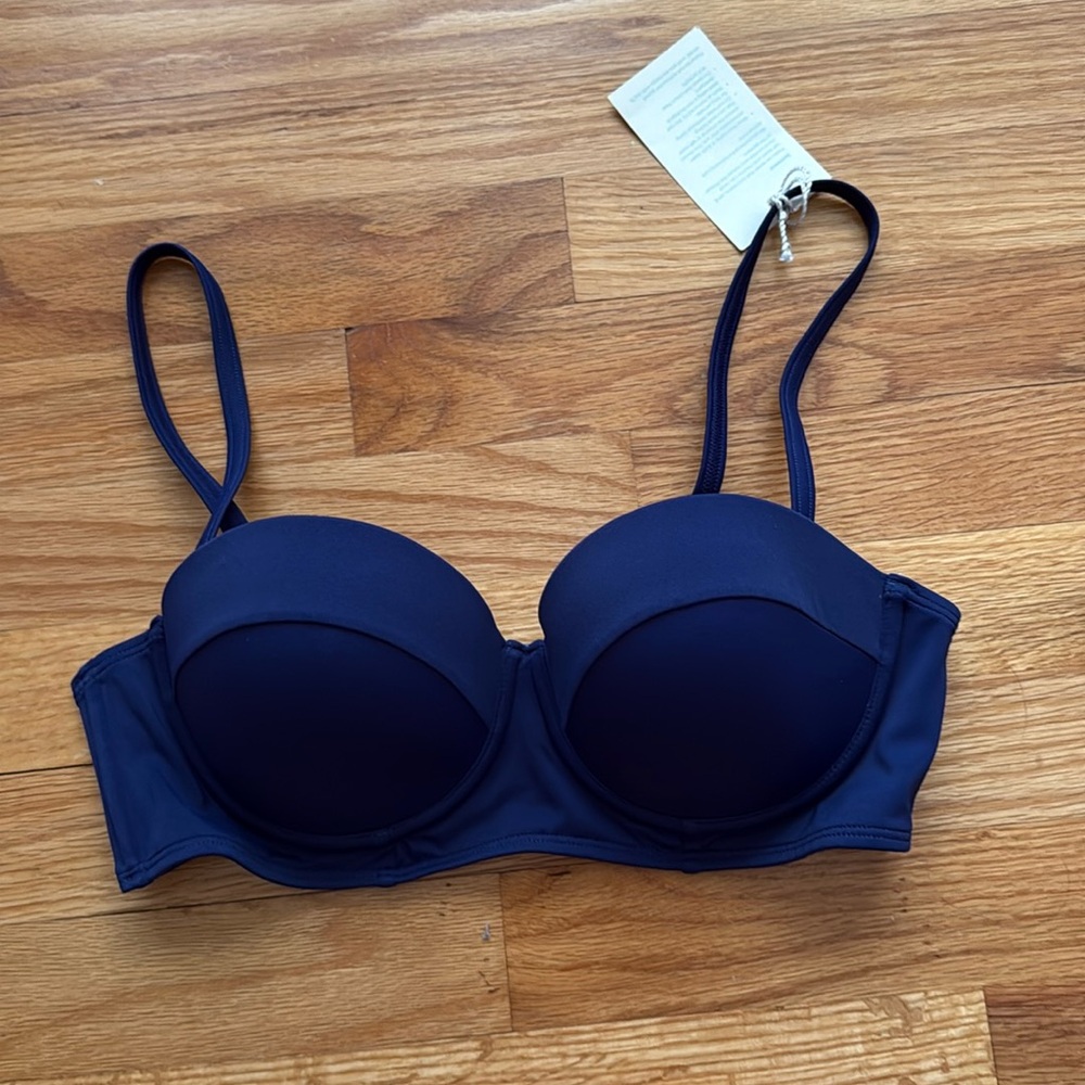 Boden Bikini Swim Crop Bra Top 34B Blue